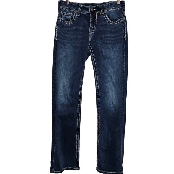 Silver Jeans Womens Suki Boot Cut 31/33 Denim Blue‎ Western Casual Dark Wash - Picture 1 of 8